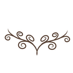 Swirl leaves ornate isolated 