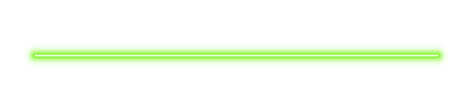 Illustration of neon electric style line. Green color. Isolated on transparent background