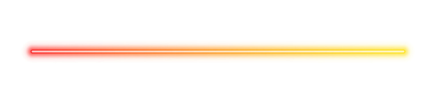 Illustration of neon electric style line. Red orange yellow flame gradient color. Isolated on transparent background