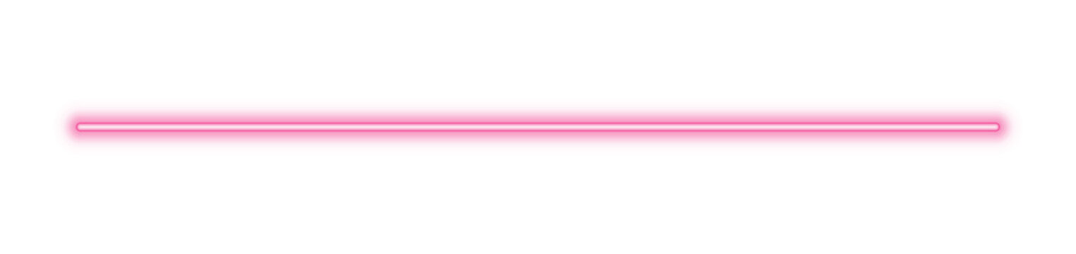 Illustration of neon electric style line. Pink color. Isolated on transparent background