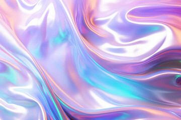 Obraz premium The abstract shiny rainbow and multicolor holographic texture detail wallpaper and background. Iridescent art. Generative AI.