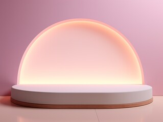 Minimalistic mockup stage design plain pastel colors surface studio lighting