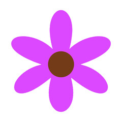 Flower digital illustration in cute and simple style
