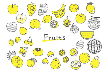 シンプルなフルーツのイラストセット