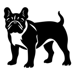 bulldog Dog Vector Silhouette, Generative AI.