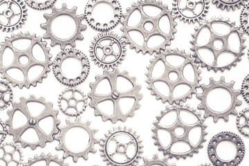 Gears steampunk gray style symbol mechanism watch clock parts background