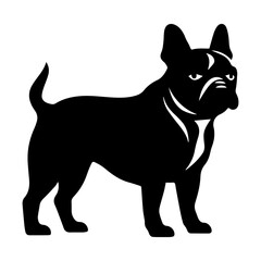 bulldog Dog Vector Silhouette, Generative AI.