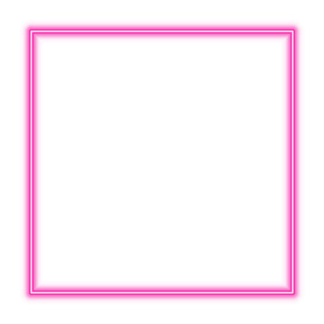 Illustration of neon electric style square frame. Pink purple color. Isolated on transparent background