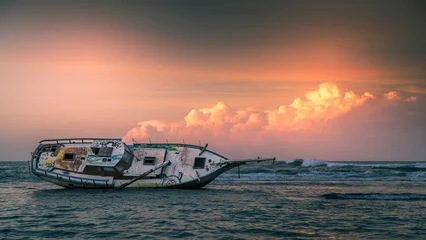  ship aground off a Caribbean beach, Puerto Viejo, Costa Rica © serge