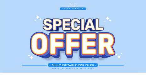 editable special offer text effect.typhography logo