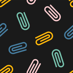 Obraz premium Seamless pattern with colorful paperclip
