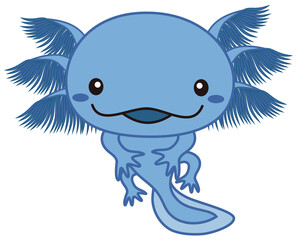 青いウーパールーパーのイラスト