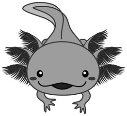 黒いウーパールーパーのイラスト