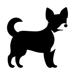 chihuahua Dog Vector Silhouette, Generative AI.