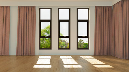 Large luxury modern bright interiors Living room mockup illustration 3D rendering computer digitally generated image