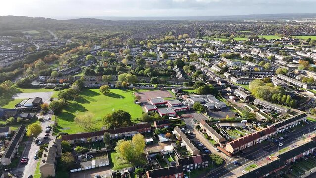 Aerial view of St Anne Line Catholic Junior School in Lee Chapel North, Basildon
