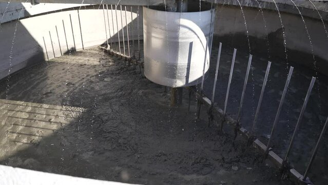 Sludge and dirt from wastewater in water treatment facility