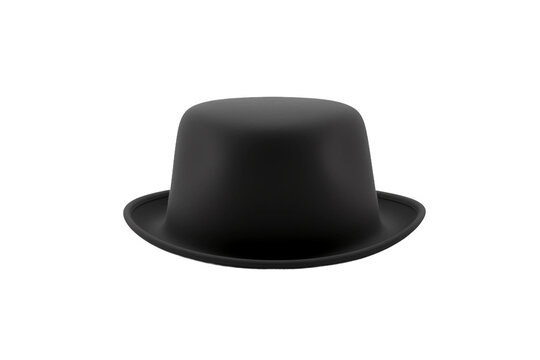 Stylish Men's Bowler Hat Isolated on Transparent Background