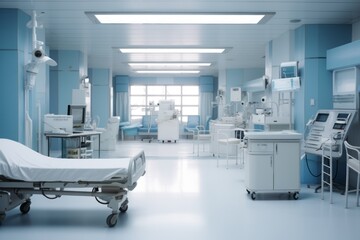 Photo of an empty intensive care unit