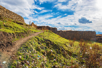 Natural beauty of temples, grasslands and pastures in Xizang Autonomous Region of China 