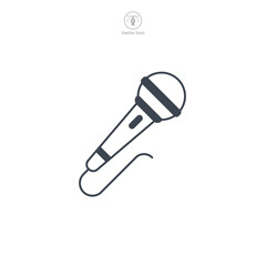 Microphone icon symbol vector illustration isolated on white background