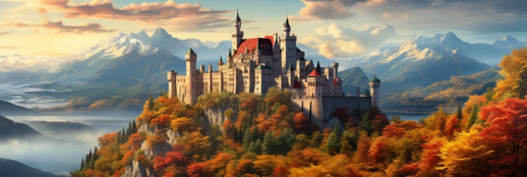 Beautiful Neuschwanstein Castle Main Touristic, Background Image For Website, Background Images , Desktop Wallpaper Hd Images