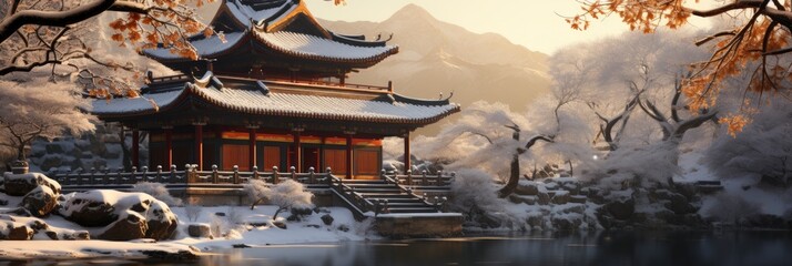 Changdeokgung Palace Winter Seoul South Korea , Background Image For Website, Background Images , Desktop Wallpaper Hd Images - obrazy, fototapety, plakaty