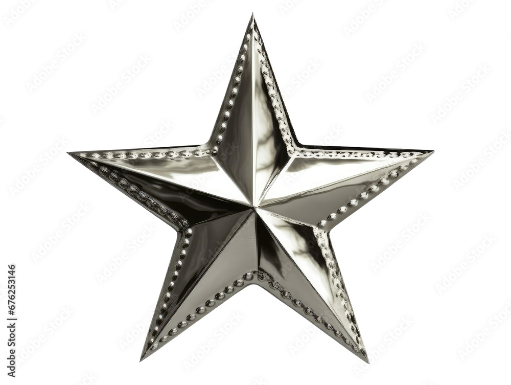 Wall mural silver star christmas tree topper.