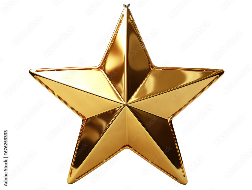 Wall mural golden star christmas tree topper.