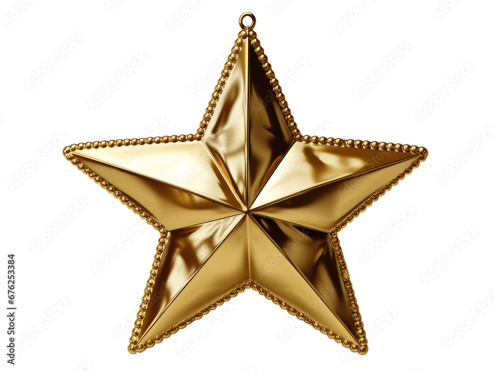 Wall mural golden star christmas tree topper.