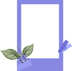 Blue Photo Frame with Floral Minimalist Style