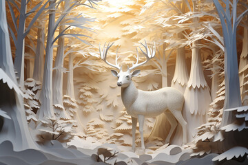 3d deer paper dreams design