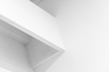 Abstract white interior details. Walls, ceiling and cornice niche - obrazy, fototapety, plakaty