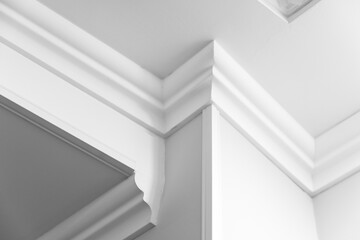 Abstract architecture background, white interior fragment