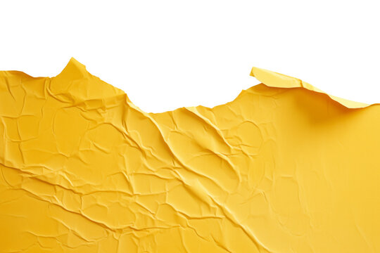 Papel arrugado en fondo transparente.