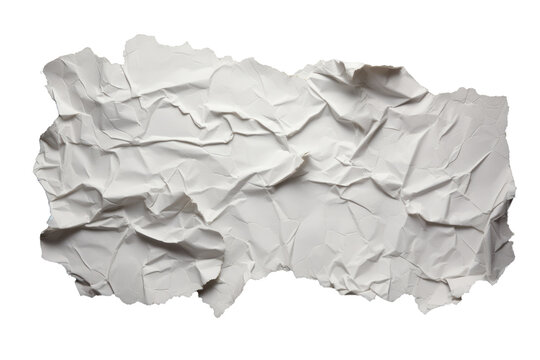 Papel arrugado en fondo transparente.