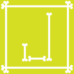 letter logo design with bones arranged to form the letter j