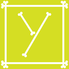 letter logo design with bones arranged to form the letter y