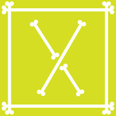 letter logo design with bones arranged to form the letter x