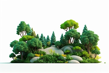 3d isometric forest