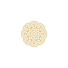 set of mandala ornaments gold color tribal