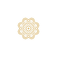 set of mandala ornaments gold color ornamental