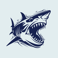 Dynamic Shark Head Silhouette Vector: Ideal for Projects and Designs