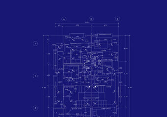 Floor plan designed building on the drawing.