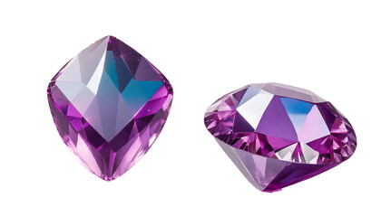 lilac diamond isolated on transparent background