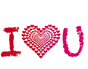I love u text illustration