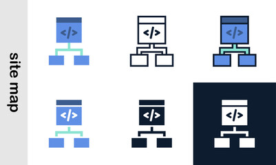 site map illutration icons set. Simple site map icons used web development.