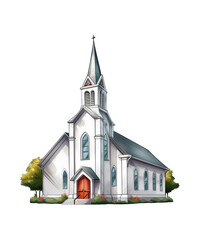 illustration of church ai generative
