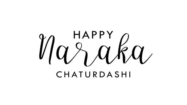 Happy Naraka Chaturdashi Text Animation. Excellent for banners, Naraka Chaturdashi celebrations, and stories for social media feed wallpapers