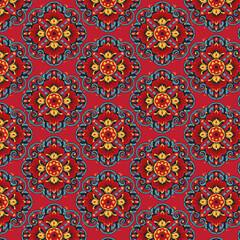 Contemporary abstract flower seamless pattern.